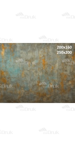 Tło fotograficzne „Szaro-turkusowa ściana z rdzawymi przetarciami” | 3809